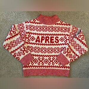 Apres Ski Red and White Patterned Sweater